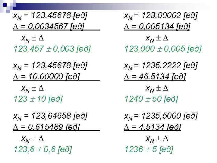 x. N = 123, 45678 [ед] = 0, 0034567 [ед] x. N 123, 457