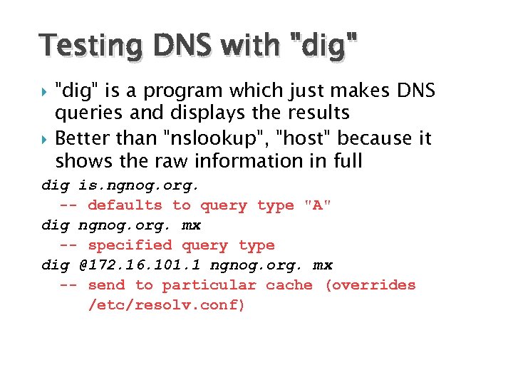 Testing DNS with 
