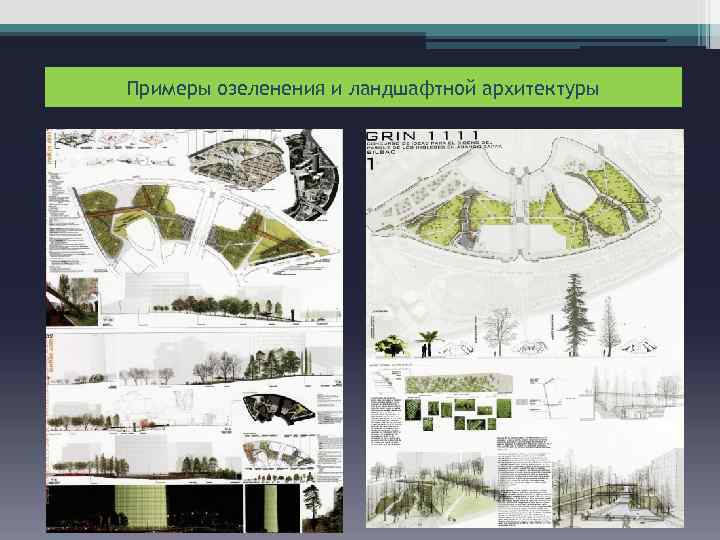 Примеры озеленения и ландшафтной архитектуры 