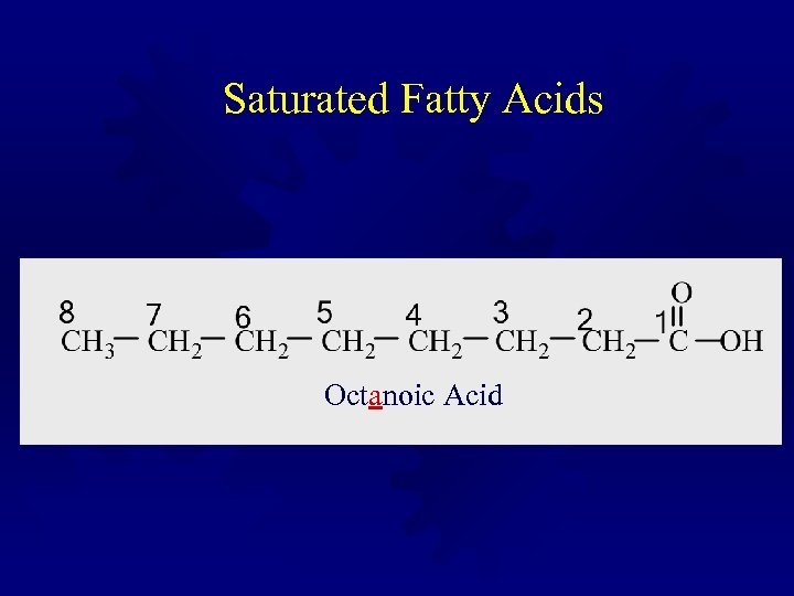 Saturated Fatty Acids Octanoic Acid 