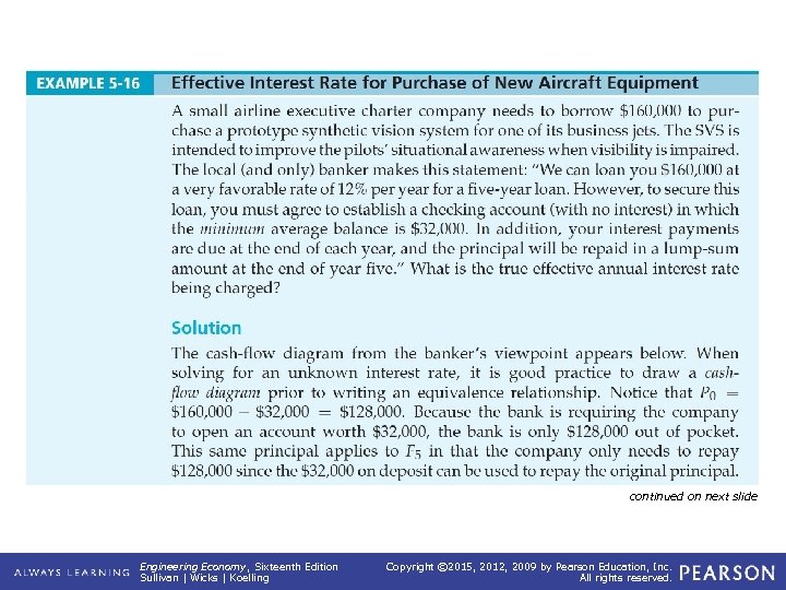 EXAMPLE 5 -16 Effective Interest Rate for Purchase of New Aircraft Equipment continued on