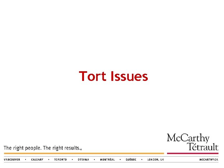 Tort Issues 