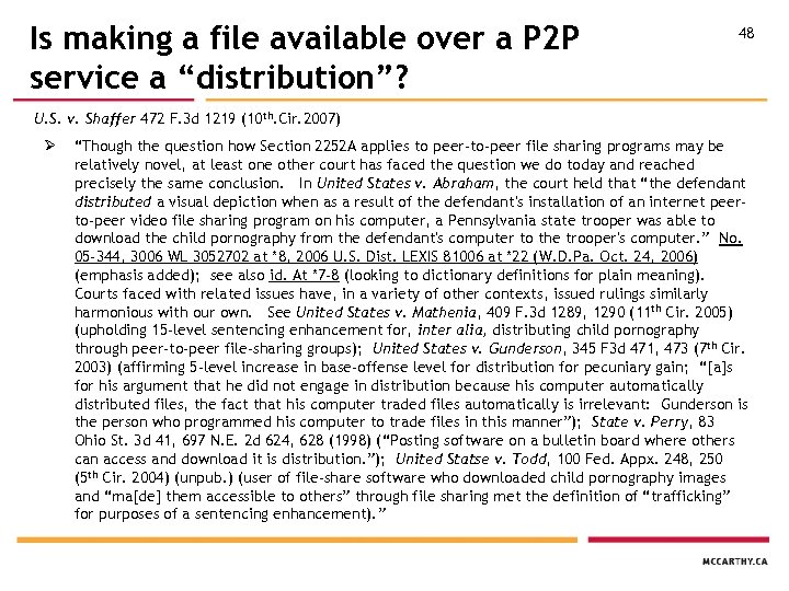 Is making a file available over a P 2 P service a “distribution”? 48
