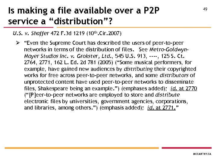 Is making a file available over a P 2 P service a “distribution”? U.