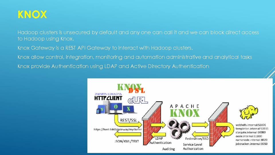 KNOX Hadoop clusters is unsecured by default and any one can call it and