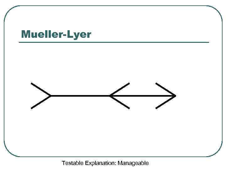 Mueller-Lyer Testable Explanation: Manageable 