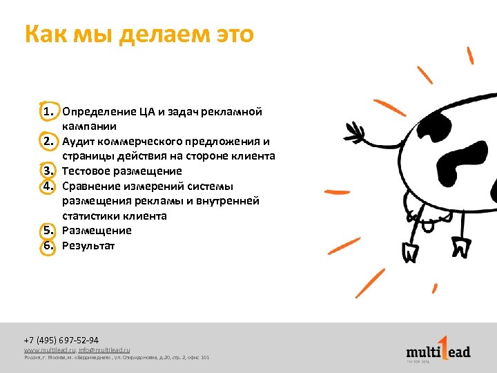Как мы делаем это 1. Определение ЦА и задач рекламной кампании 2. Аудит коммерческого