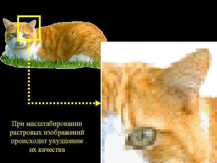 При масштабировании растровых изображений происходит ухудшение их качества 