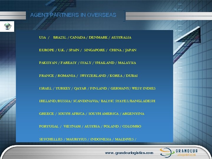 AGENT PARTNERS IN OVERSEAS USA / BRAZIL / CANADA / DENMARK / AUSTRALIA EUROPE