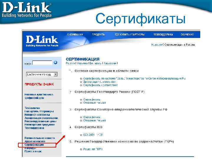 Сертификаты 