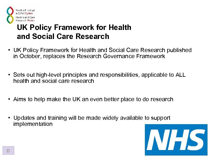 UK Policy Framework for Health and Social Care Research • UK Policy Framework for
