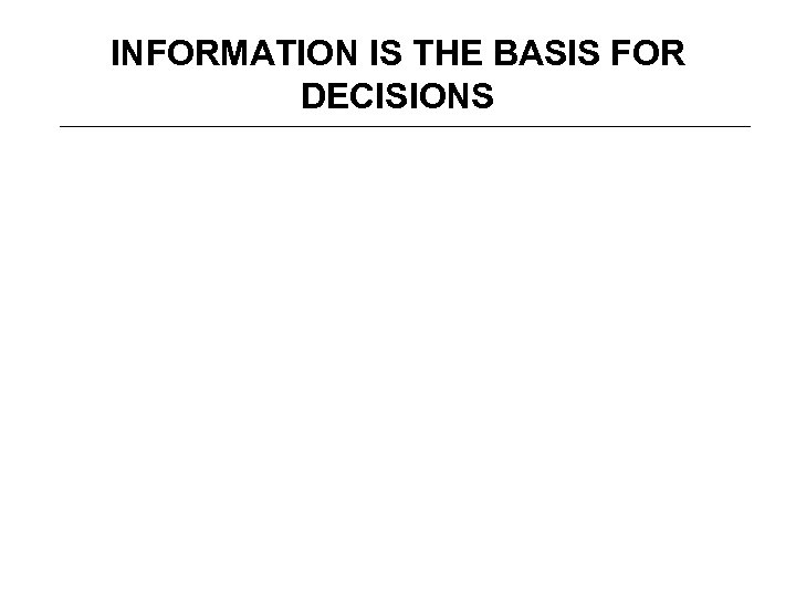 INFORMATION IS THE BASIS FOR DECISIONS 