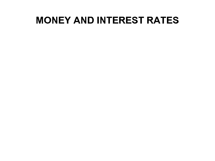 MONEY AND INTEREST RATES 