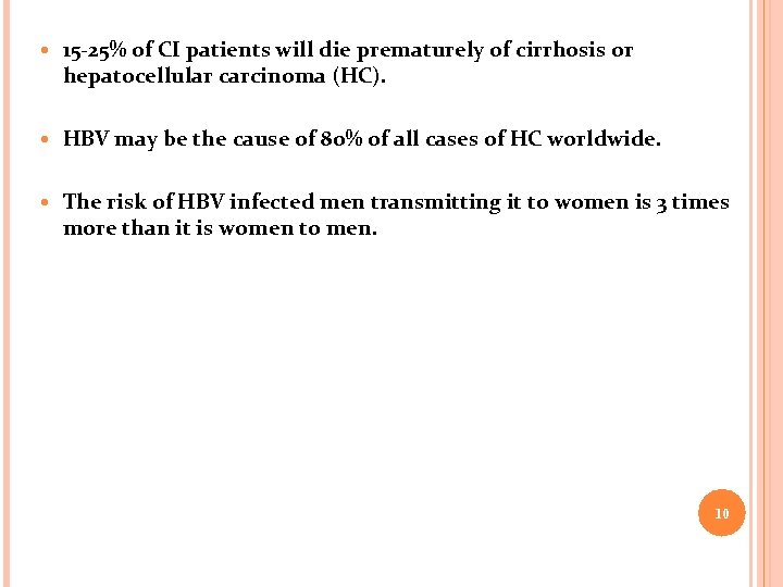 15 -25% of CI patients will die prematurely of cirrhosis or hepatocellular carcinoma