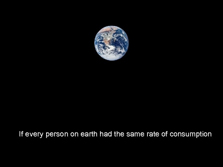 If every person on earth had the same rate of consumption 