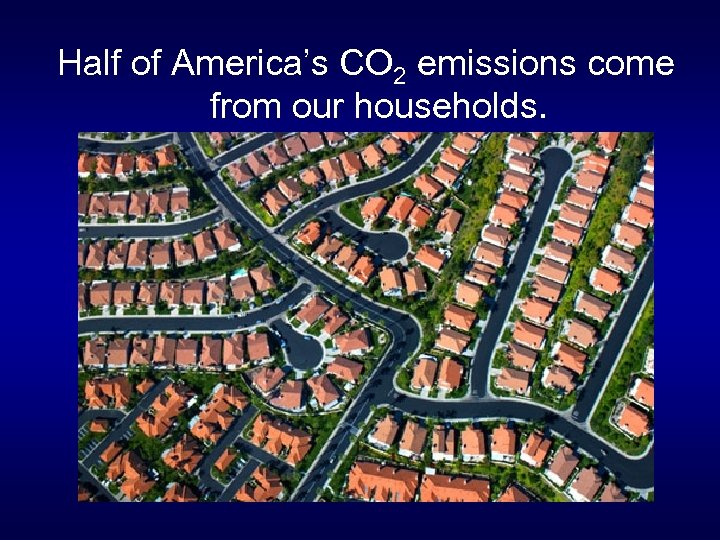 Half of America’s CO 2 emissions come from our households. 