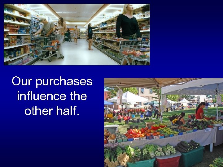 Our purchases influence the other half. 