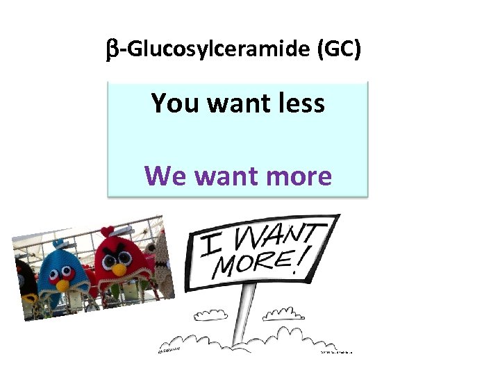  -Glucosylceramide (GC) You want less We want more 3 