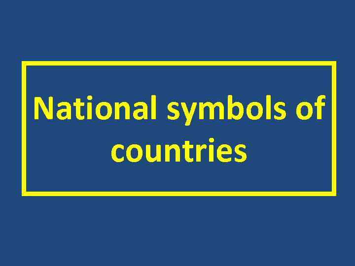National symbols of countries 
