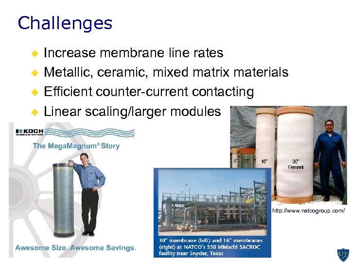 Challenges u u Increase membrane line rates Metallic, ceramic, mixed matrix materials Efficient counter-current