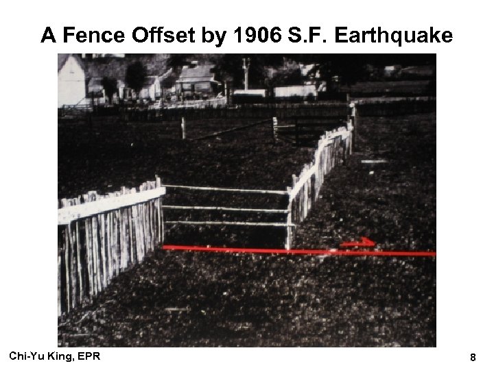 A Fence Offset by 1906 S. F. Earthquake Chi-Yu King, EPR 8 