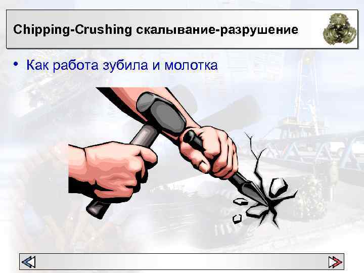Chipping-Crushing скалывание-разрушение • Как работа зубила и молотка 