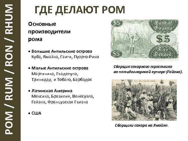  РОМ / RUM / RON / RHUM ГДЕ ДЕЛАЮТ РОМ Основные производители рома