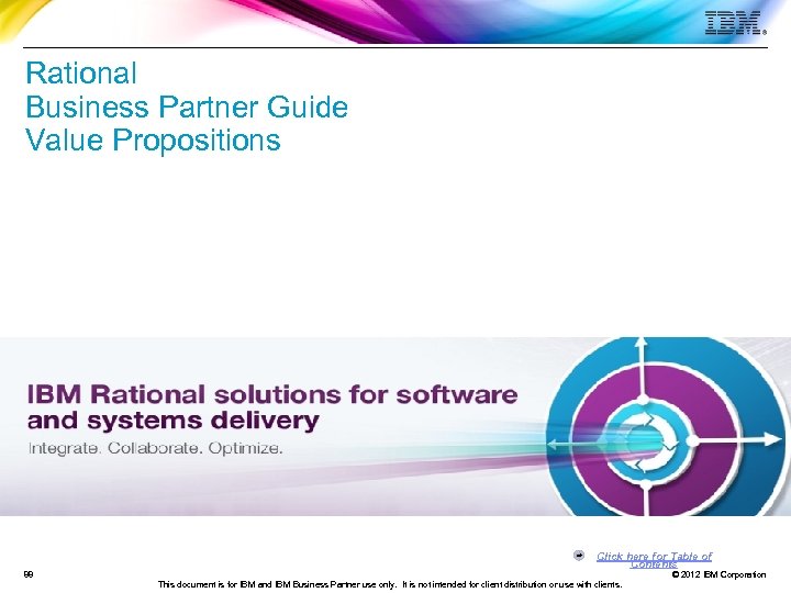 Rational Business Partner Guide Value Propositions Click here for Table of Contents 88 This