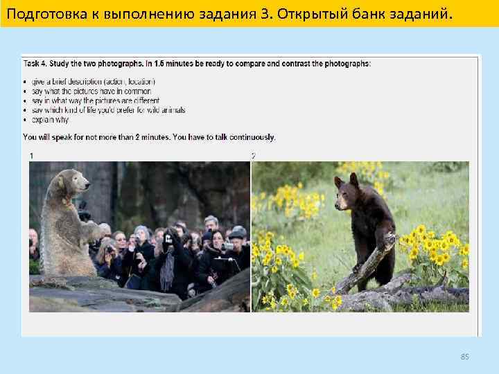 Подготовка к выполнению задания 3. Открытый банк заданий. 85 