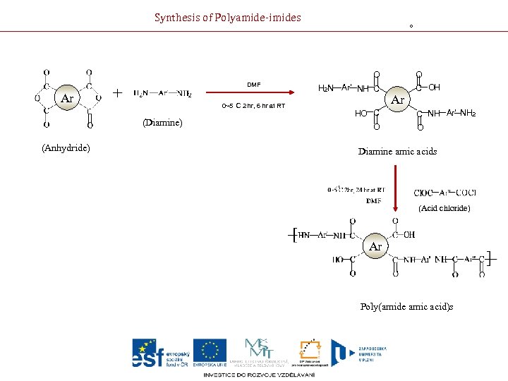 Synthesis of Polyamide-imides O O DMF Ar 0~5 C 2 hr, 6 hr at