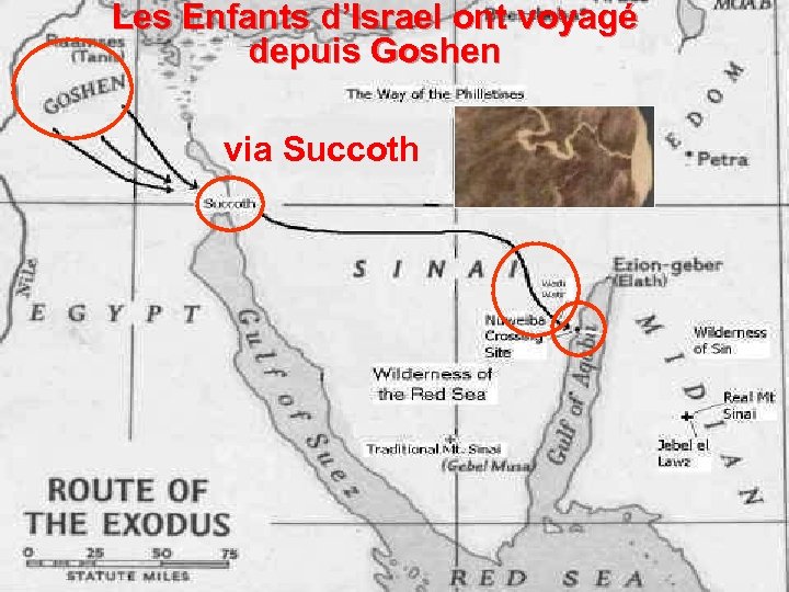 Les Enfants d’Israel ont voyagé depuis Goshen via Succoth 