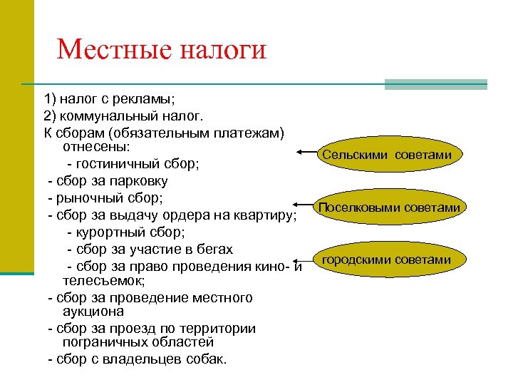 Налоговая система план