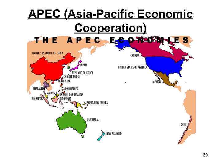 APEC (Asia-Pacific Economic Cooperation) 30 