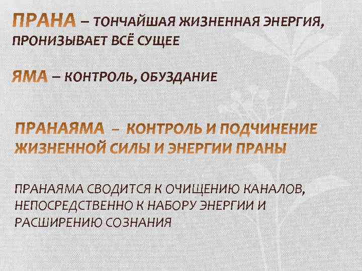 – ТОНЧАЙШАЯ ЖИЗНЕННАЯ ЭНЕРГИЯ, ПРОНИЗЫВАЕТ ВСЁ СУЩЕЕ – КОНТРОЛЬ, ОБУЗДАНИЕ ПРАНАЯМА СВОДИТСЯ К ОЧИЩЕНИЮ