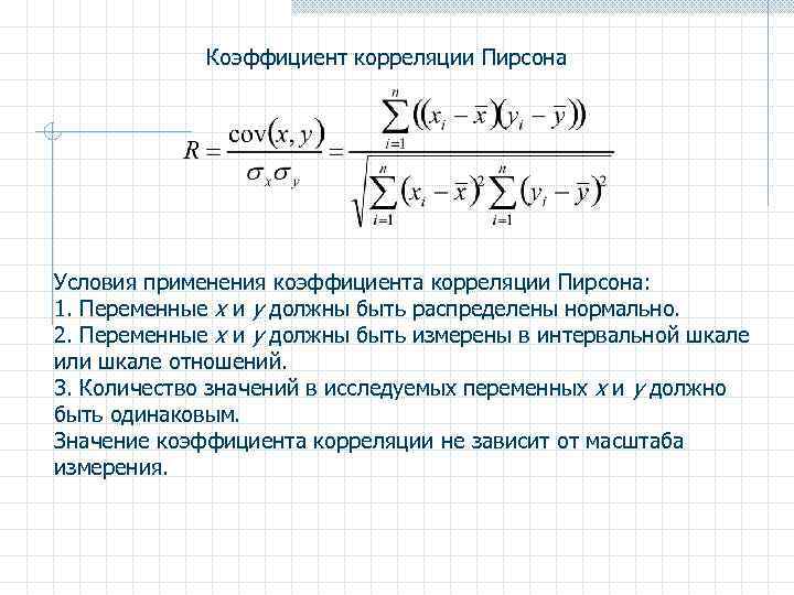 Формула выборочной корреляции