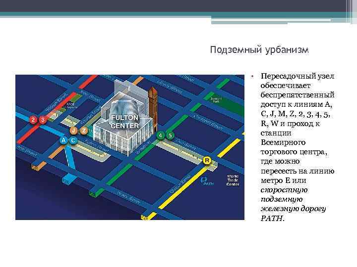 Подземный урбанизм • Пересадочный узел обеспечивает беспрепятственный доступ к линиям A, C, J, M,