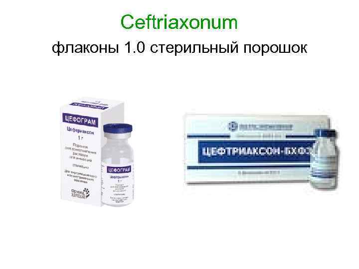 Ceftriaxonum флаконы 1. 0 стерильный порошок 