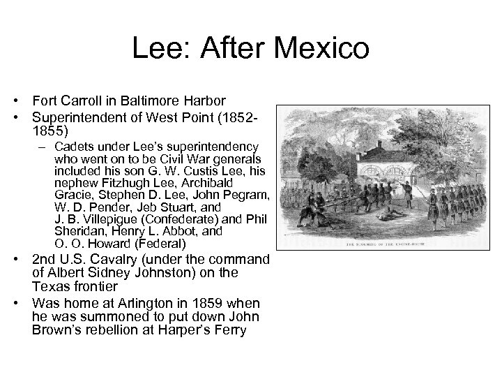 Lee: After Mexico • Fort Carroll in Baltimore Harbor • Superintendent of West Point