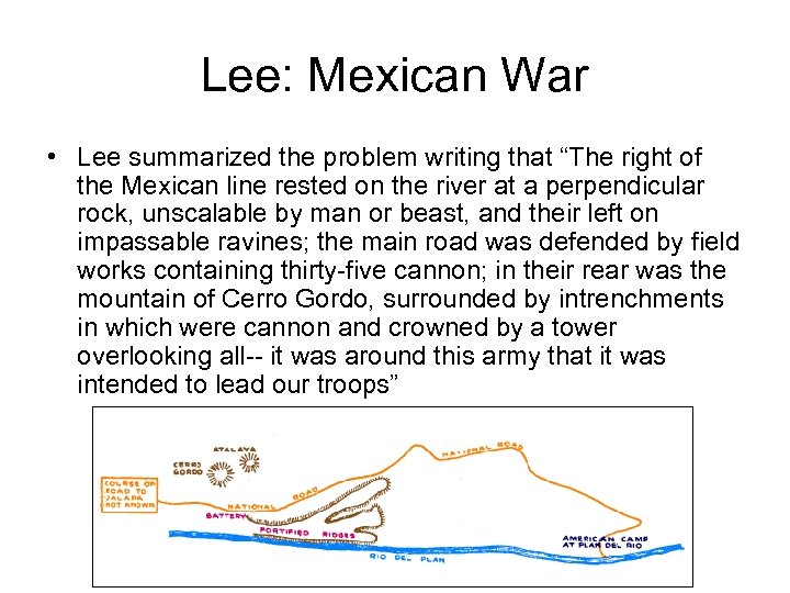 Lee: Mexican War • Lee summarized the problem writing that “The right of the