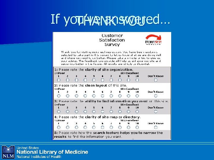 If you’ve answered… THANK YOU 