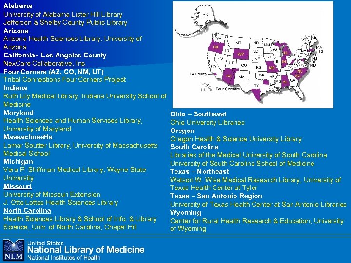 Alabama University of Alabama Lister Hill Library Jefferson & Shelby County Public Library Arizona