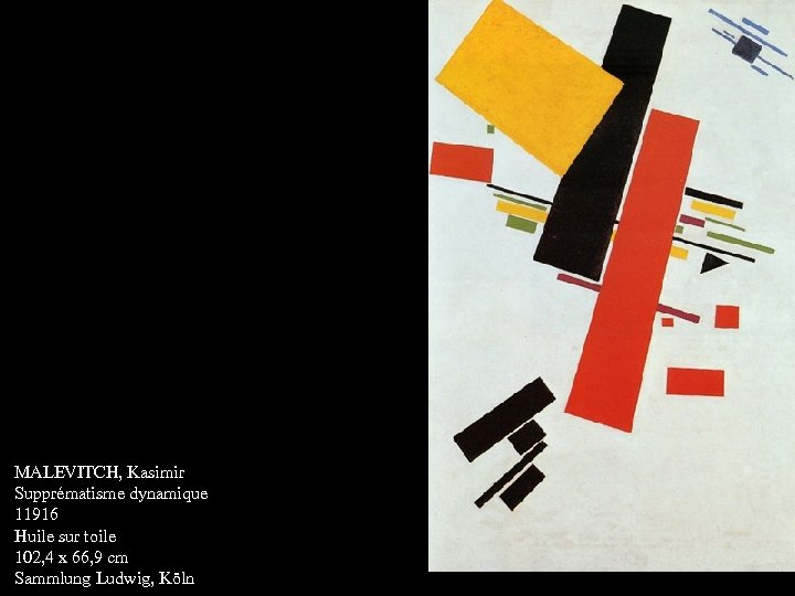 MALEVITCH, Kasimir Supprématisme dynamique 11916 Huile sur toile 102, 4 x 66, 9 cm