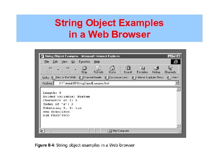 String Object Examples in a Web Browser 