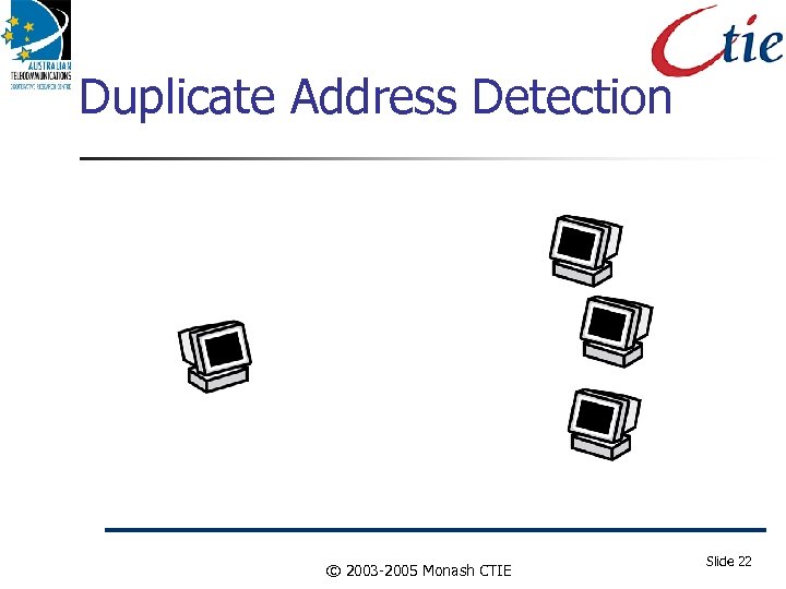 Duplicate Address Detection © 2003 -2005 Monash CTIE Slide 22 