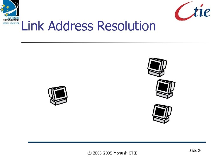 Link Address Resolution © 2003 -2005 Monash CTIE Slide 24 