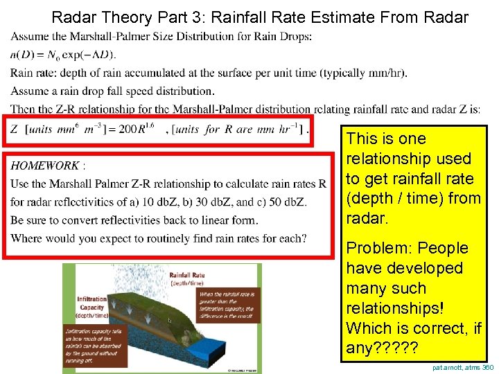 Radar Theory Part 3: Rainfall Rate Estimate From Radar This is one relationship used