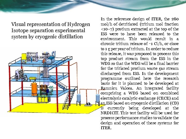 Visual representation of Hydrogen Isotope separation experimental system by cryogenic distillation In the reference