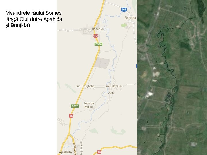 Meandrele râului Somes lângă Cluj (între Apahida şi Bonţida) 