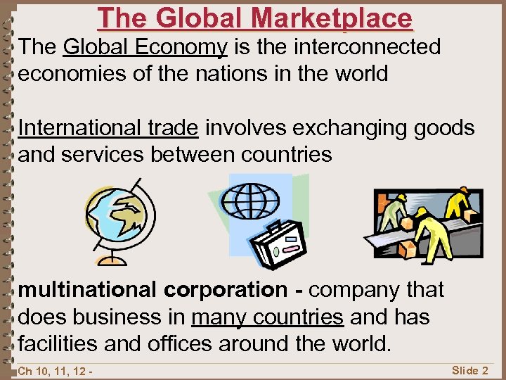 The Global Marketplace The Global Economy is the interconnected economies of the nations in