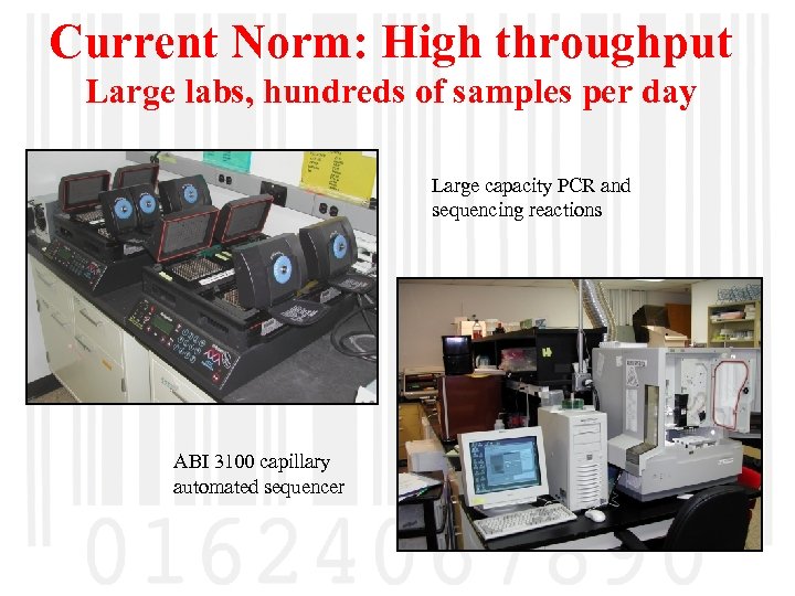Current Norm: High throughput Large labs, hundreds of samples per day Large capacity PCR